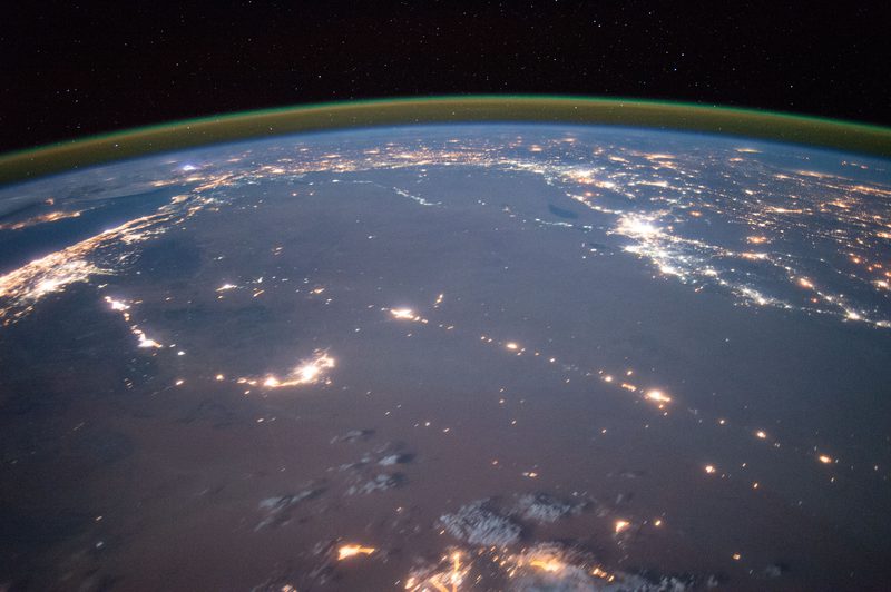 View of Earth and stars from the International Space Station