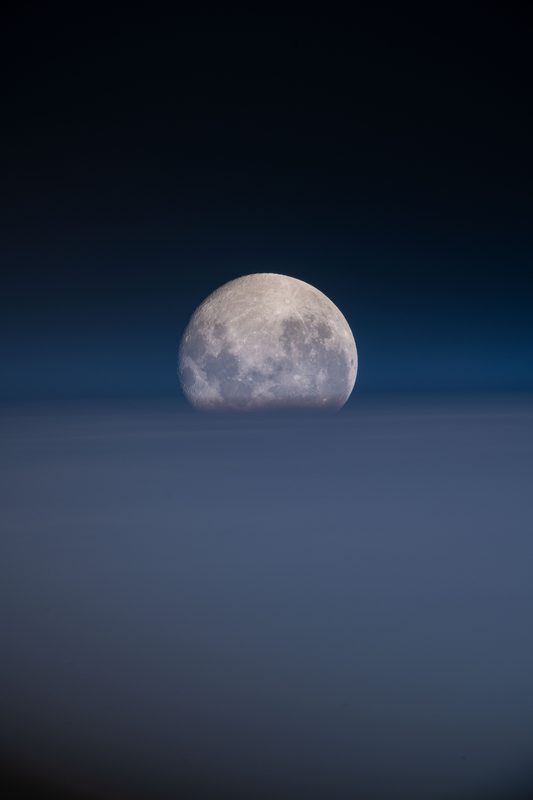 View of the moon from the ISS